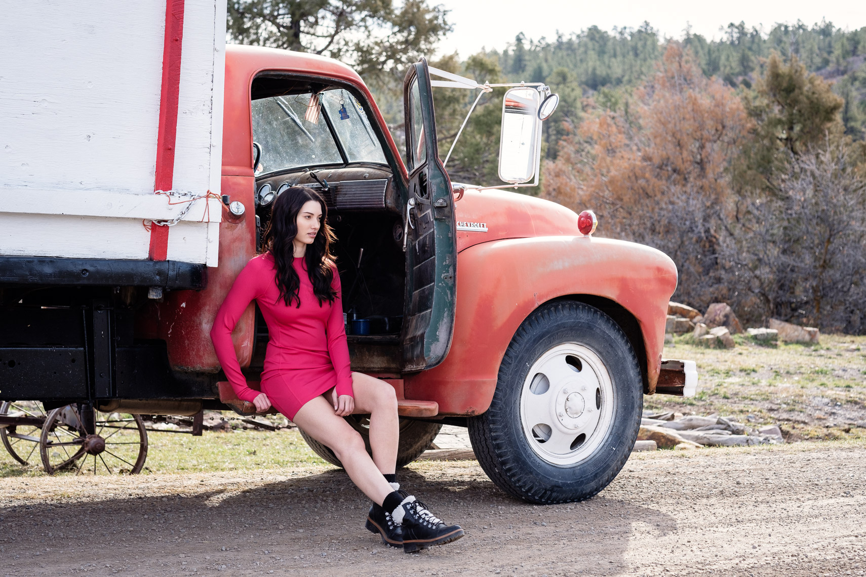 Model and Red Truck
