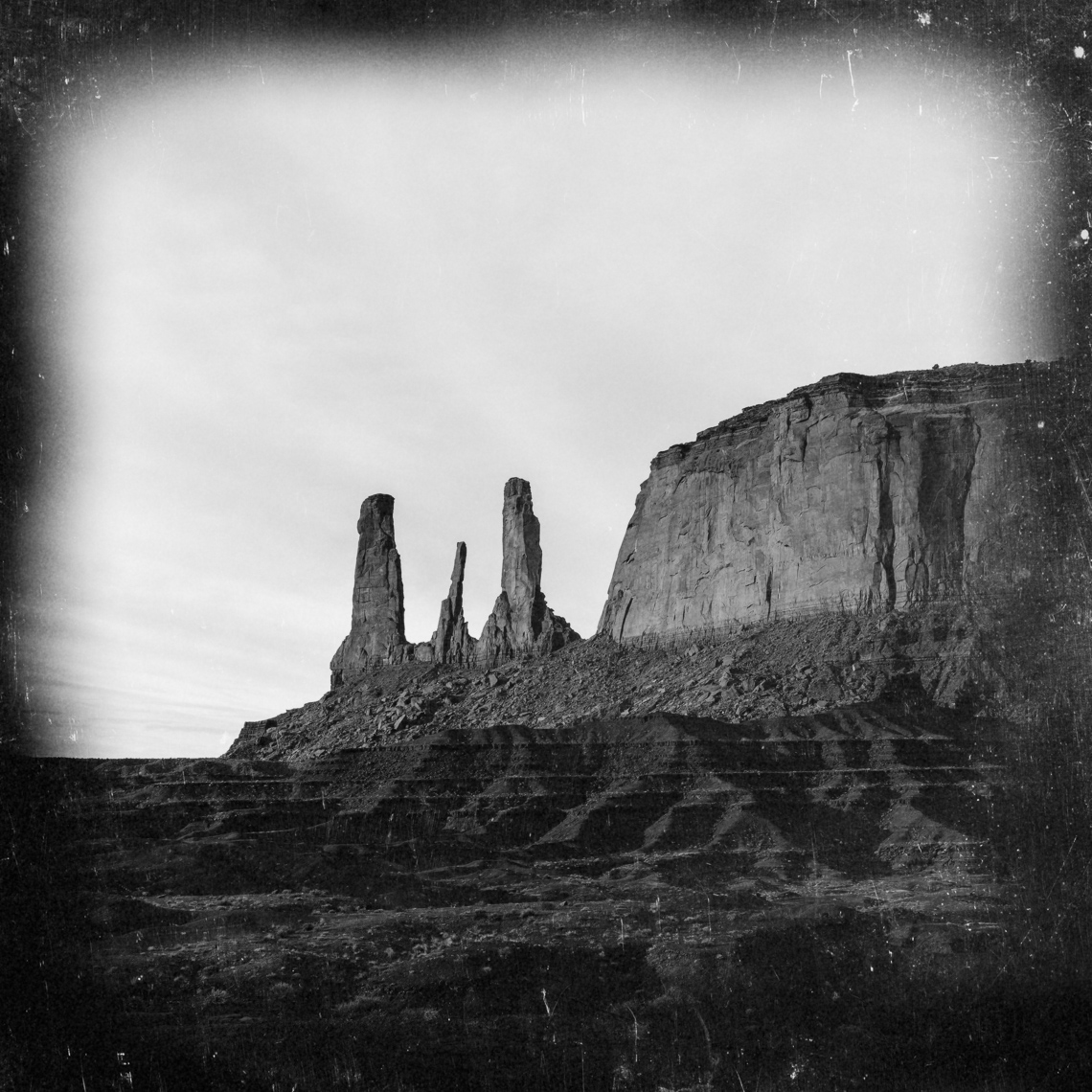 Three Sisters at Monument Valley